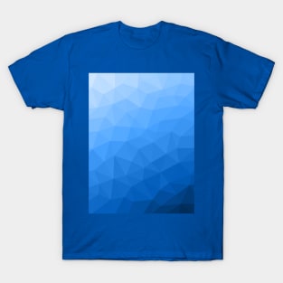 Light blue gradient geometric mesh pattern Triangle T-Shirt